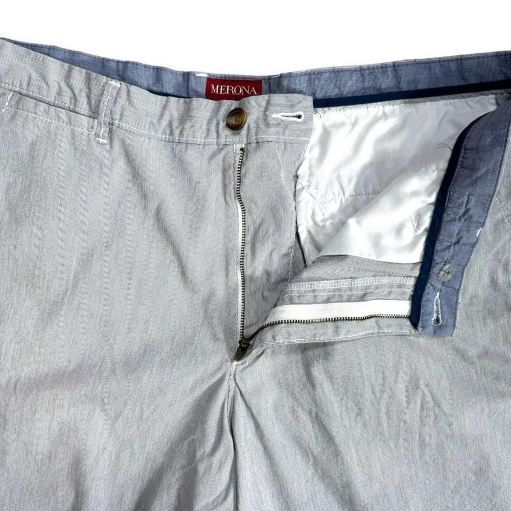 Merona Men's Blue/White Striped Chino Shorts Size 36 - Picture 9 of 11